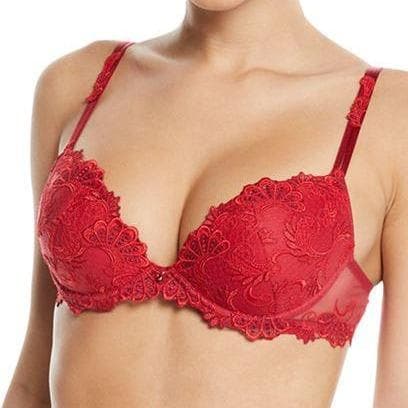Lise Charmel Dressing Floral Contour Bra in Red ACC8588-Bras-Lise Charmel-Red-34-B-Anna Bella Fine Lingerie, Reveal Your Most Gorgeous Self!