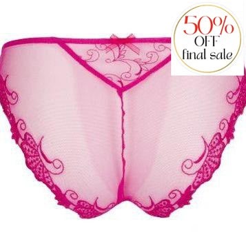 Lise Charmel Dressing Floral Italian Brief in Magenta ACC0788-Panties-Lise Charmel-Magenta-XSmall-Anna Bella Fine Lingerie, Reveal Your Most Gorgeous Self!