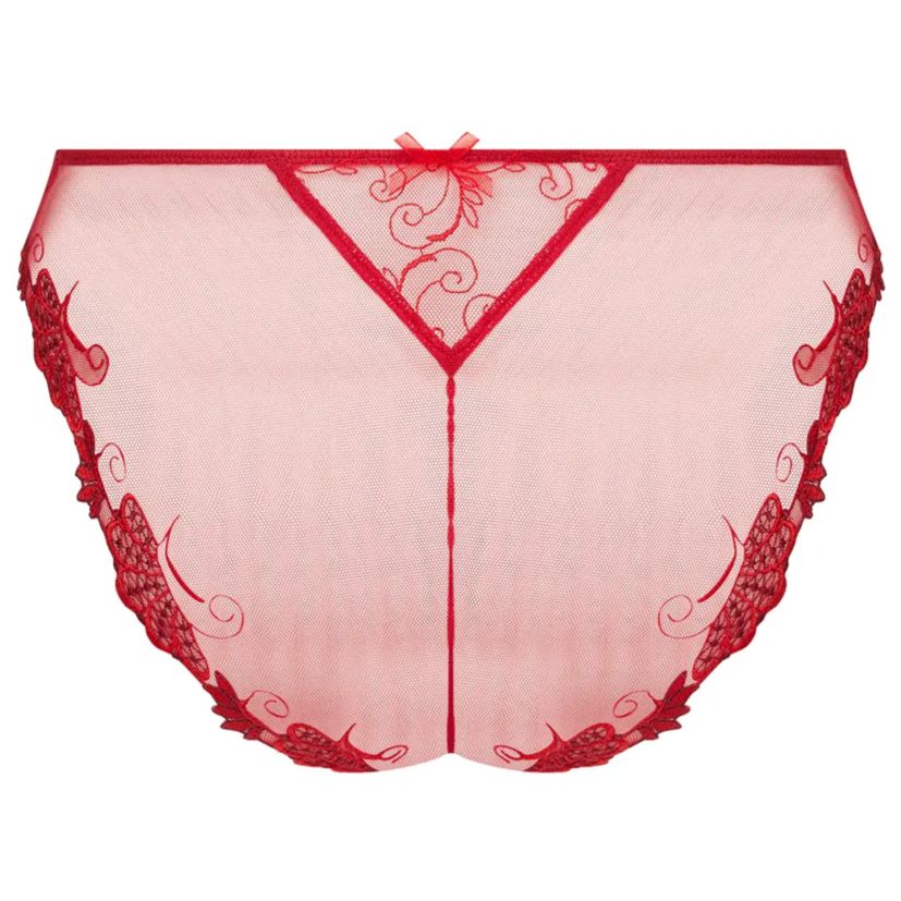 Lise Charmel Dressing Floral Italian Brief in Red ACC0788-Panties-Lise Charmel-Red-Small-Anna Bella Fine Lingerie, Reveal Your Most Gorgeous Self!