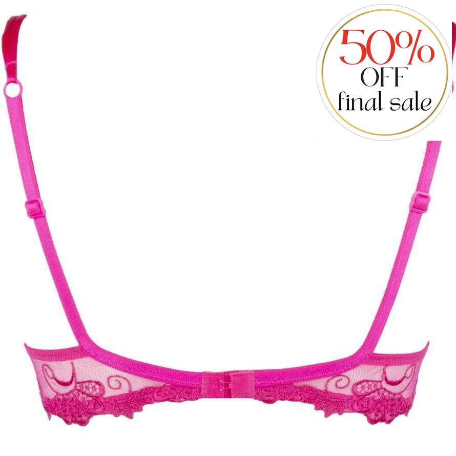 Lise Charmel Dressing Floral Lace Bra in Magenta ACC3088-Bras-Lise Charmel-Magenta-32-C-Anna Bella Fine Lingerie, Reveal Your Most Gorgeous Self!