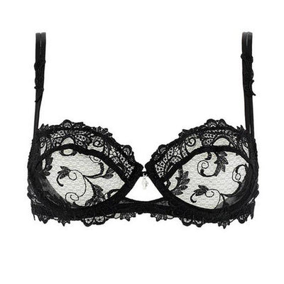 Lise Charmel Dressing Floral Lace Bra in Noir ACC3088-Anna Bella Fine Lingerie-Noir-34-B