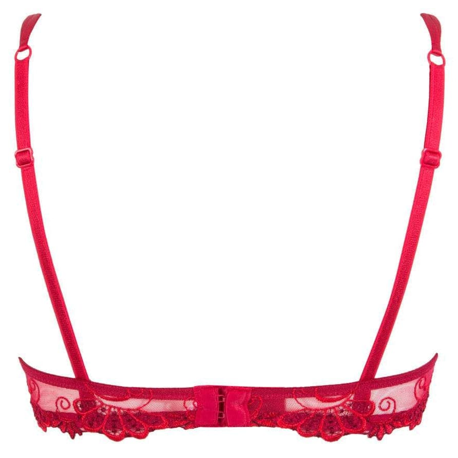 Lise Charmel Dressing Floral Lace Bra in Red ACC3088-Bras-Lise Charmel-Red-32-B-Anna Bella Fine Lingerie, Reveal Your Most Gorgeous Self!