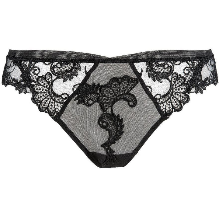 Lise Charmel Dressing Floral Thong in Noir ACC0088-Panties-Lise Charmel-Noir-XSmall-Anna Bella Fine Lingerie, Reveal Your Most Gorgeous Self!