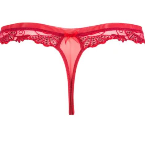 Lise Charmel Dressing Floral Thong in Red ACC0088-Anna Bella Fine Lingerie-Red-XSmall-