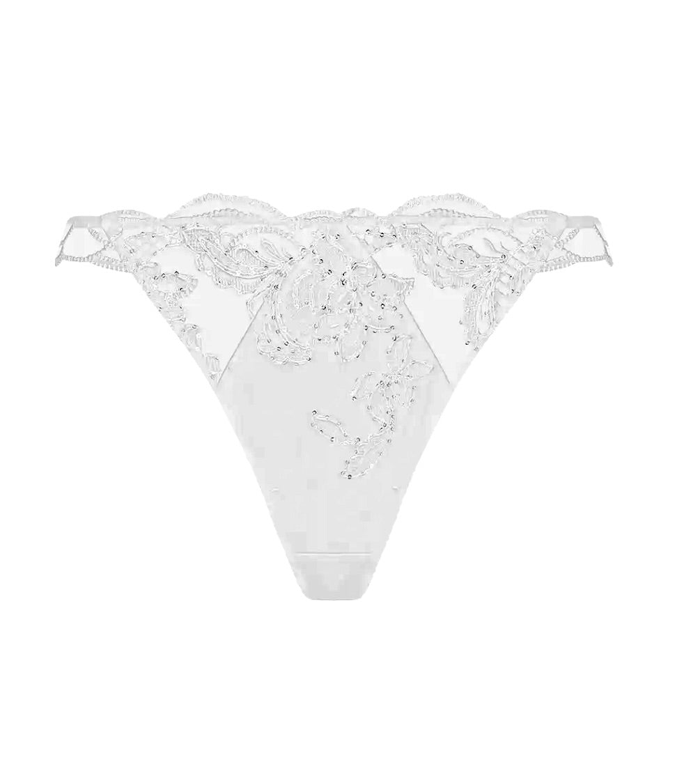 Lise Charmel Eclat Couture G-String ACJ0973-Panties-Lise Charmel-White-XSmall-Anna Bella Fine Lingerie, Reveal Your Most Gorgeous Self!