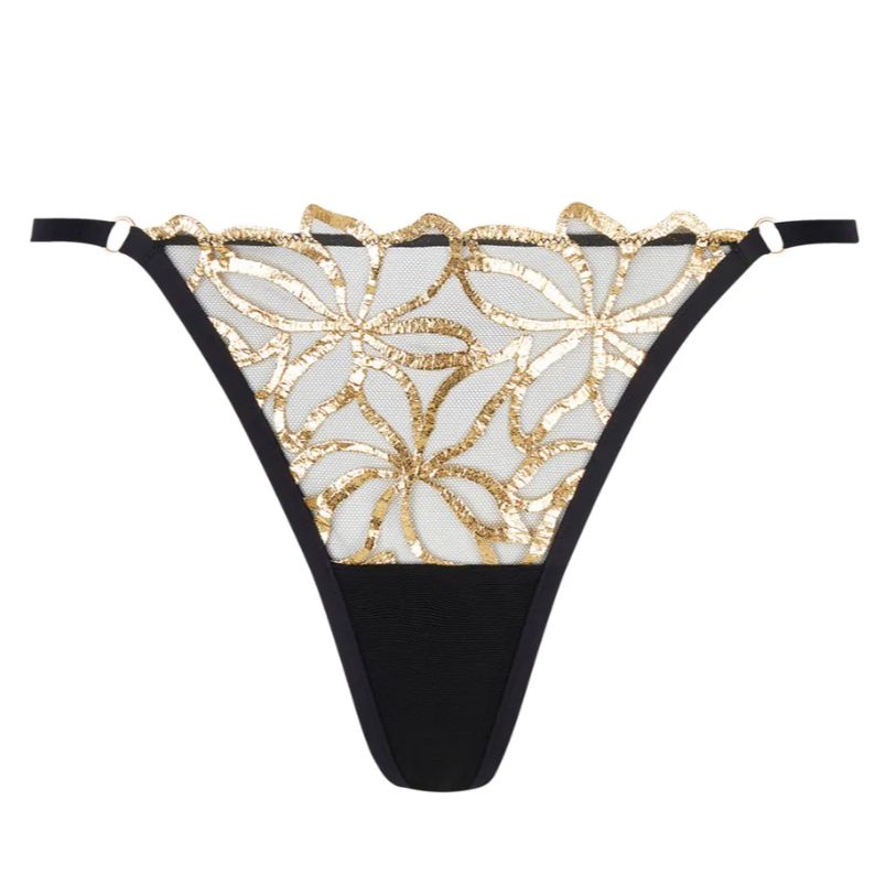Lise Charmel Eclats D'Or Sexy Thong ACJ0929-Panties-Lise Charmel-Gold Flashes-XSmall-Anna Bella Fine Lingerie, Reveal Your Most Gorgeous Self!