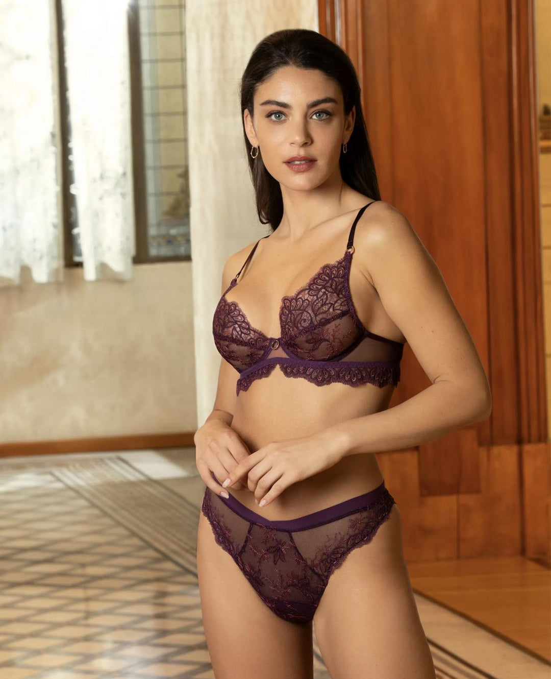 Lise Charmel Elegance Artist Thong ACJ0028-Panties-Lise Charmel-Orchidee Artist-XSmall-Anna Bella Fine Lingerie, Reveal Your Most Gorgeous Self!