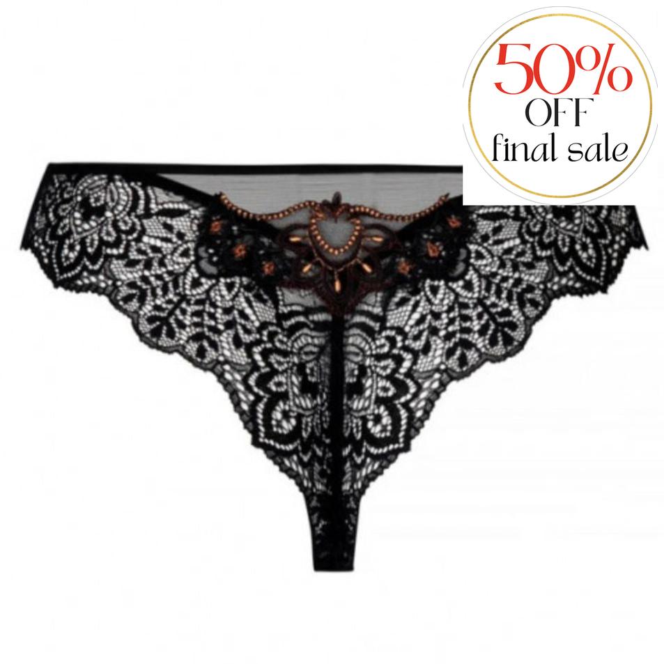 Lise Charmel Fauve Amour Thong ACH0079-Panties-Lise Charmel-Black-XSmall-Anna Bella Fine Lingerie, Reveal Your Most Gorgeous Self!