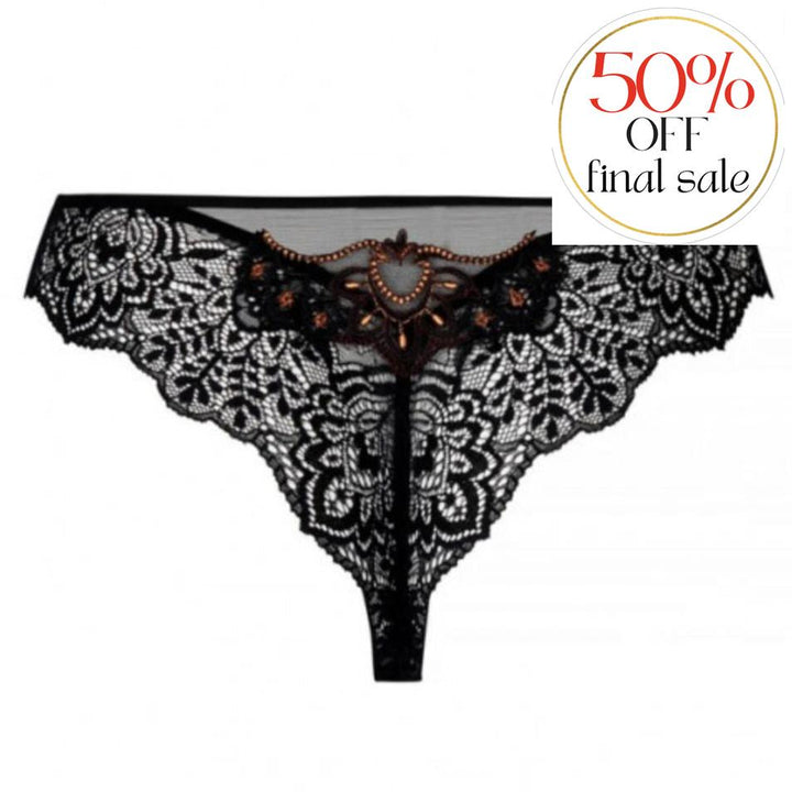 Lise Charmel Fauve Amour Thong ACH0079-Panties-Lise Charmel-Black-XSmall-Anna Bella Fine Lingerie, Reveal Your Most Gorgeous Self!