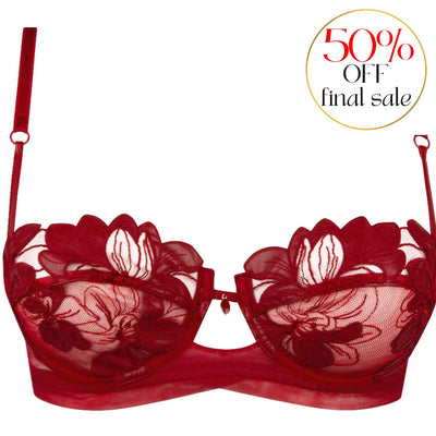 Lise Charmel Glamour Couture Demi Cup Bra ACH3007 in Rouge Cuir-Bras-Lise Charmel-Rouge Cuir-34-B-Anna Bella Fine Lingerie, Reveal Your Most Gorgeous Self!