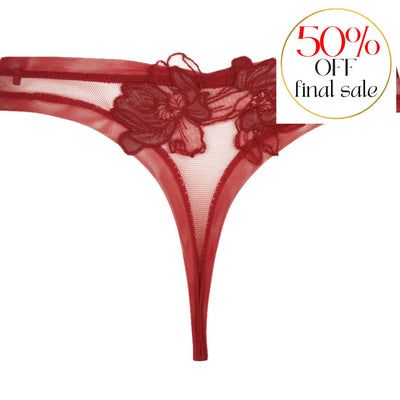 Lise Charmel Glamour Couture Thong ACH0007 in Rouge Cuir-Panties-Lise Charmel-Rouge Cuir-XSmall-Anna Bella Fine Lingerie, Reveal Your Most Gorgeous Self!