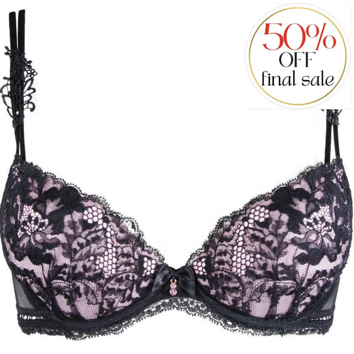 Lise Charmel Resille Lotus Contour Bra ACG8525-Bras-Lise Charmel-Noir Lilas-32-C-Anna Bella Fine Lingerie, Reveal Your Most Gorgeous Self!