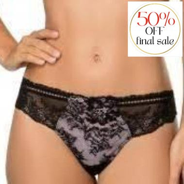 Lise Charmel Resille Lotus String ACG0025-Anna Bella Fine Lingerie-Noir Lilas-XSmall-