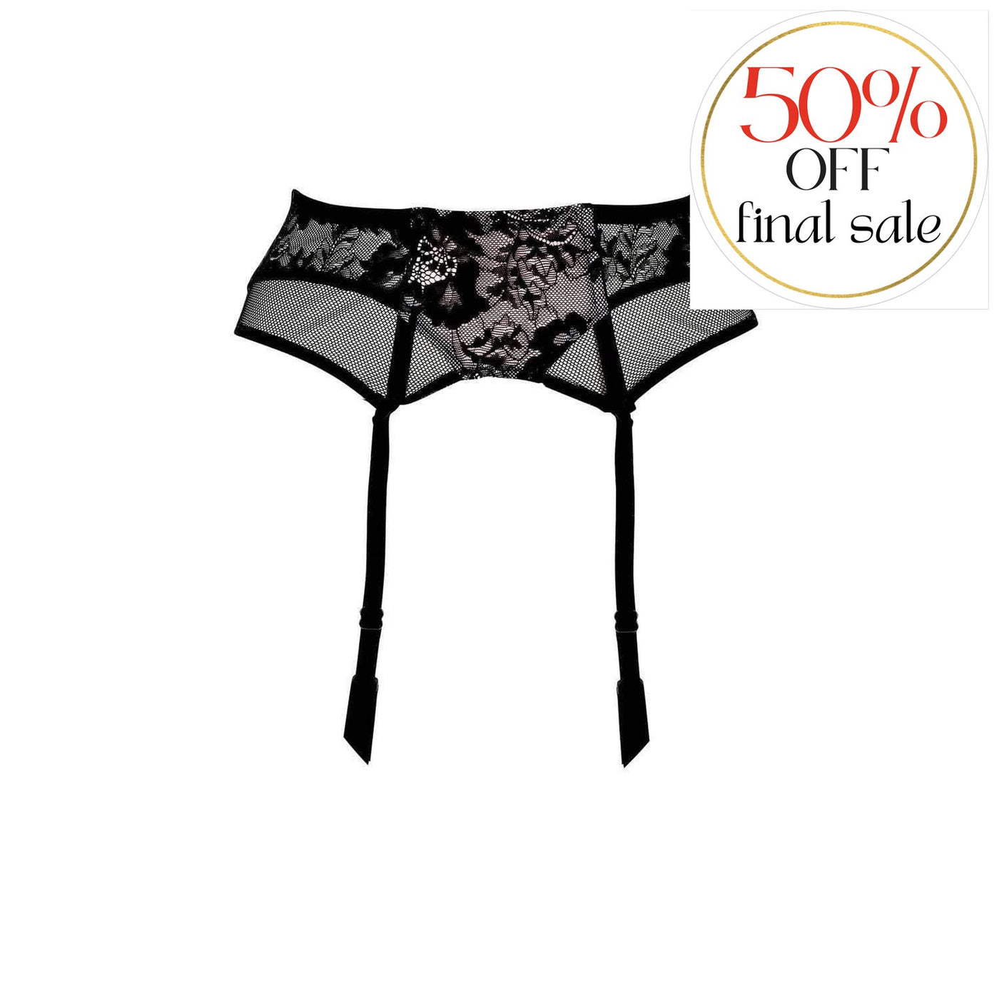 Lise Charmel Resille Lotus Suspender Belt ACG4725-Anna Bella Fine Lingerie-Noir Lilas-Small-