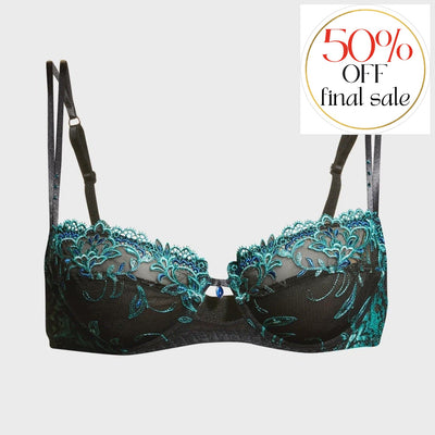 Lise Charmel Secrete Emeraude Demi Cup Bra ACH3030-Anna Bella Fine Lingerie-Emeraude Black-34-B