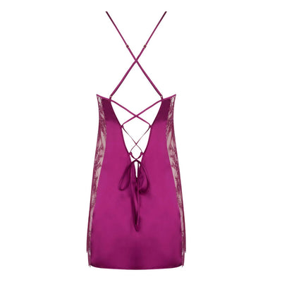 Lise Charmel Source Beaute Silk Babydoll in Amarante ALH1772-Anna Bella Fine Lingerie-Amarante-Small-