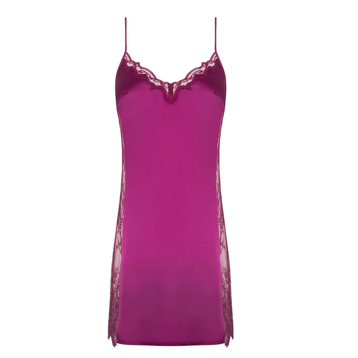 Lise Charmel Source Beaute Silk Babydoll in Amarante ALH1772-Sleepwear-Lise Charmel-Amarante-Small-Anna Bella Fine Lingerie, Reveal Your Most Gorgeous Self!