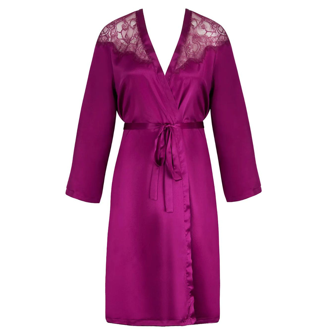 Lise Charmel Source Beaute Silk Robe in Amarante ALH2072-Robes-Not specified-Amarante-Small-Anna Bella Fine Lingerie, Reveal Your Most Gorgeous Self!