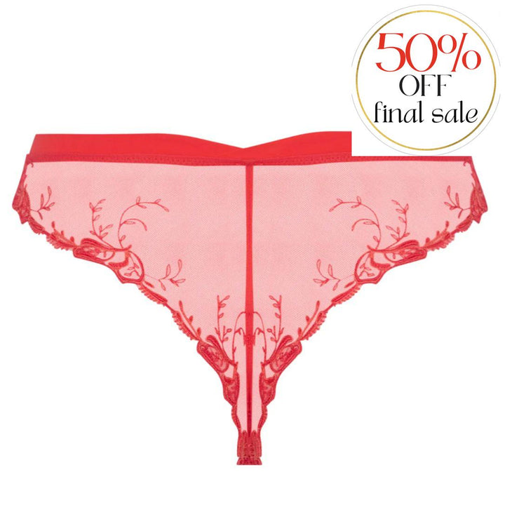 Lise Charmel Source Beaute Thong in Hibiscus ACH0072-Panties-Lise Charmel-Ecru Nacre-XSmall-Anna Bella Fine Lingerie, Reveal Your Most Gorgeous Self!