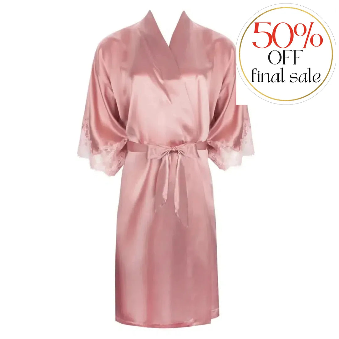 Lise Charmel Splendeur Soie Silk Robe in Splendeur Rose ALC2080-Robes-Lise Charmel-Splendeur Rose-Small-Anna Bella Fine Lingerie, Reveal Your Most Gorgeous Self!