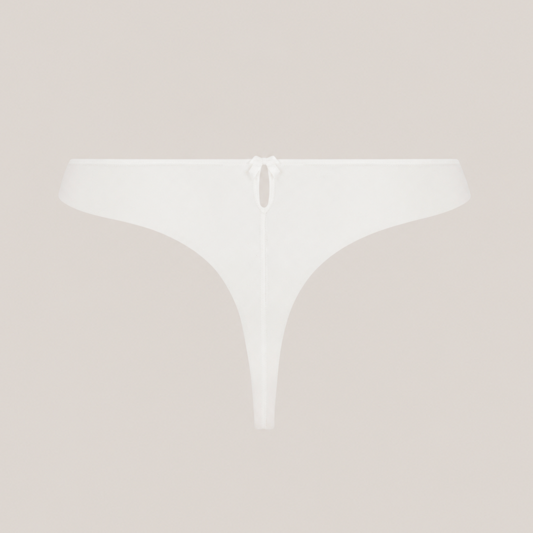 Lise Charmel Splendeur Soie Thong in Ecru Nacre ACC0080-Panties-Lise Charmel-XSmall-Anna Bella Fine Lingerie, Reveal Your Most Gorgeous Self!