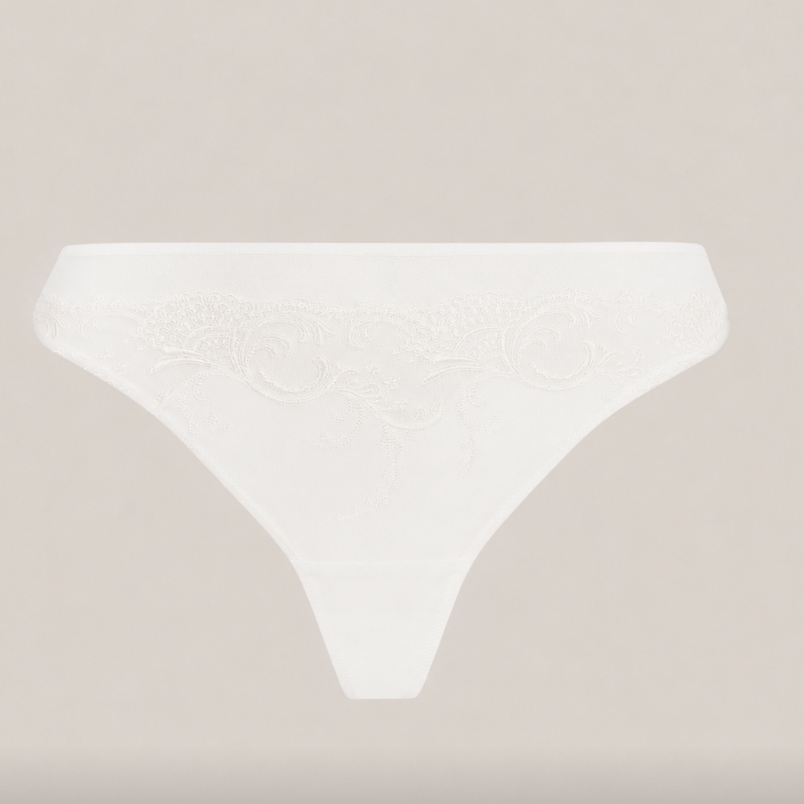 Lise Charmel Splendeur Soie Thong in Ecru Nacre ACC0080-Panties-Lise Charmel-XSmall-Anna Bella Fine Lingerie, Reveal Your Most Gorgeous Self!