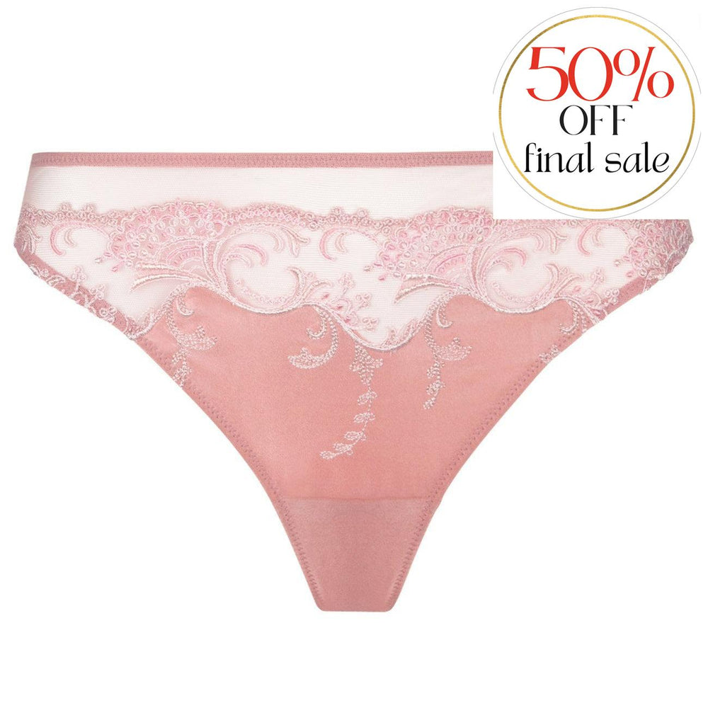 Lise Charmel Splendeur Soie Thong in Rose ACC0080-Panties-Lise Charmel-Splendeur Rose-XSmall-Anna Bella Fine Lingerie, Reveal Your Most Gorgeous Self!