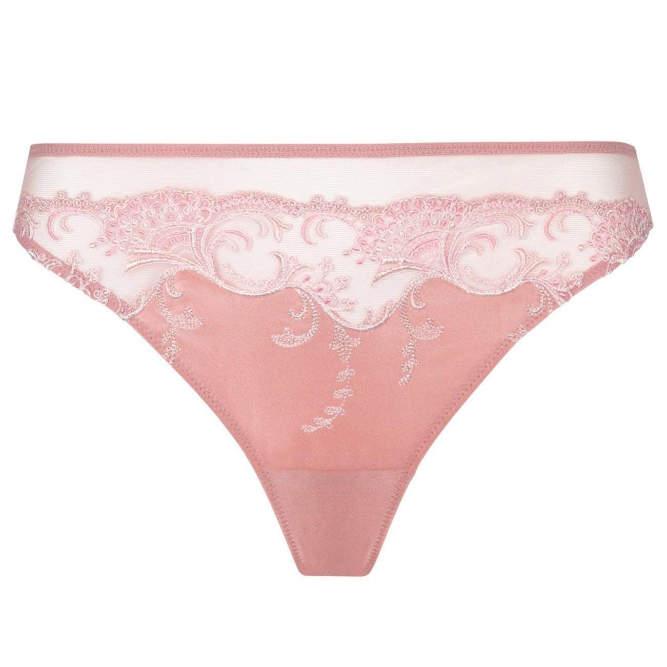 Lise Charmel Splendeur Soie Thong in Rose ACC0080-Anna Bella Fine Lingerie-Splendeur Rose-XSmall-