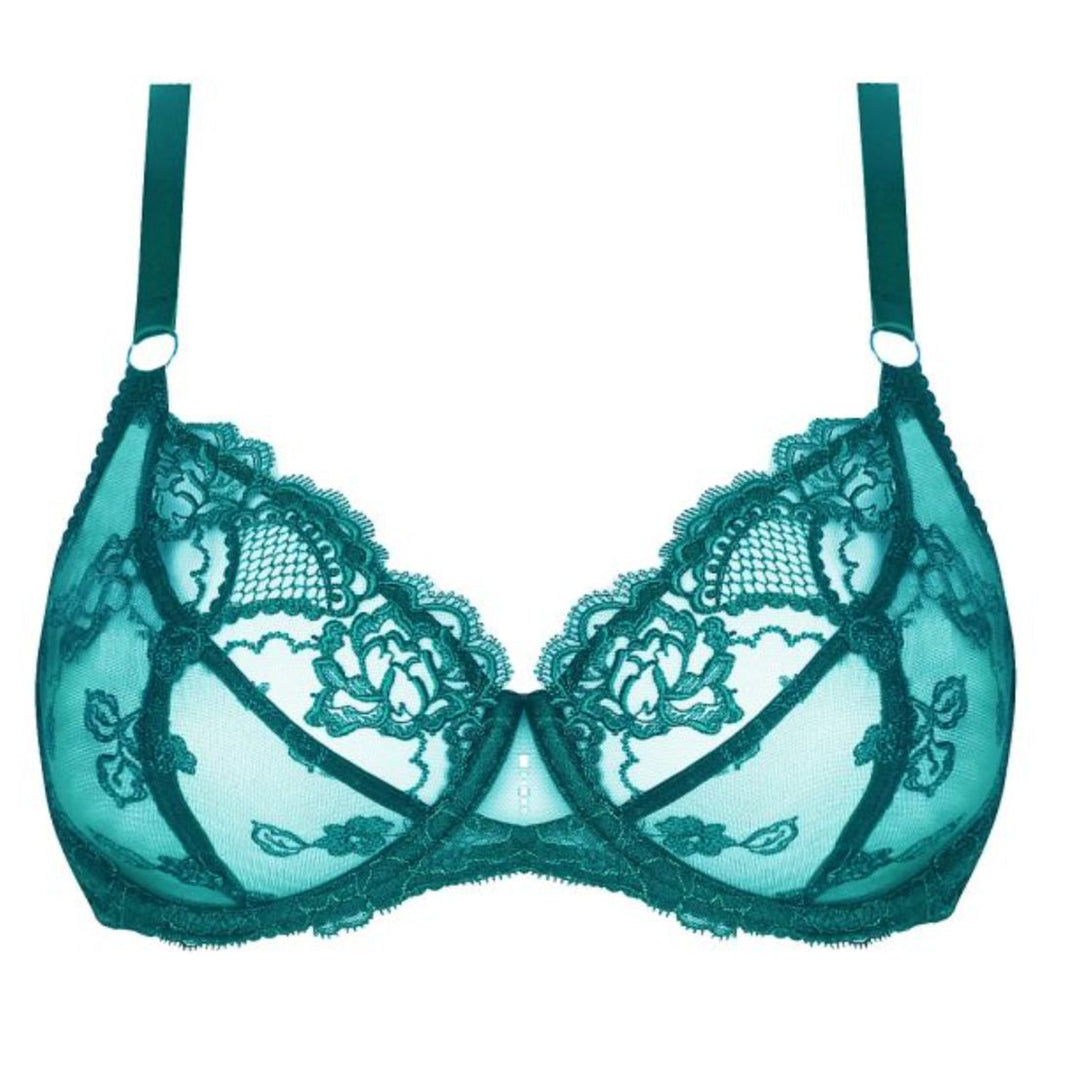 Lise Charmel Sublime En Dentelle 3/4 Cup Bra in Vert Princesse ACH2813-Bras-Lise Charmel-Vert Princesse-36-E-Anna Bella Fine Lingerie, Reveal Your Most Gorgeous Self!
