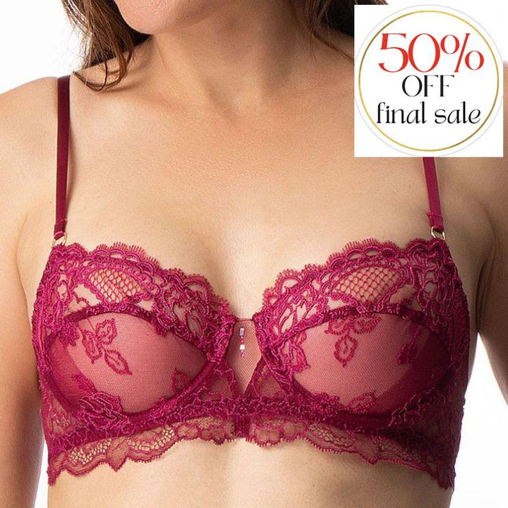 Lise Charmel Sublime En Dentelle Demi Cup Bra ACH3013 in Fuchsia-Bras-Lise Charmel-Fuchsia-34-C-Anna Bella Fine Lingerie, Reveal Your Most Gorgeous Self!