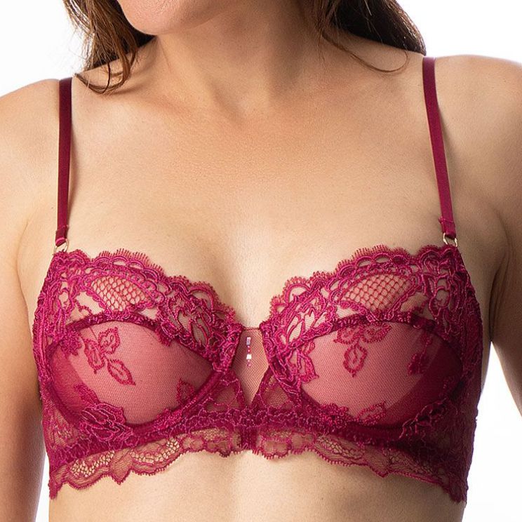 Lise Charmel Sublime En Dentelle Demi Cup Bra ACH3013 in Fuchsia-Anna Bella Fine Lingerie-Fuchsia-34-C