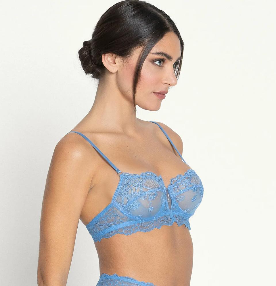 Lise Charmel Sublime En Dentelle Demi Cup Bra in Azur Sublime ACH3013-Bras-Lise Charmel-Azur Sublime-32-B-Anna Bella Fine Lingerie, Reveal Your Most Gorgeous Self!