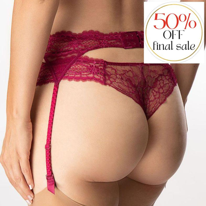 Lise Charmel Sublime En Dentelle Suspender Belt in Fuschia ACH4713-Garter Belt-Lise Charmel-Fucshia-Medium-Anna Bella Fine Lingerie, Reveal Your Most Gorgeous Self!
