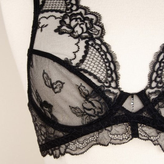 Lise Charmel Sublime En Dentelle Triangle Bra ACH7413 in Black-Bras-Lise Charmel-Black-34-B-Anna Bella Fine Lingerie, Reveal Your Most Gorgeous Self!