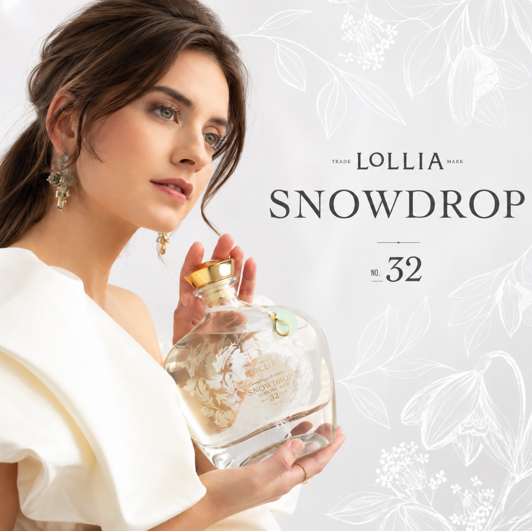 Lollia Snowdrop Winterberry &amp; Cashmere Bubbling Bath 10RP-Scent-Margot Elena-Anna Bella Fine Lingerie, Reveal Your Most Gorgeous Self!
