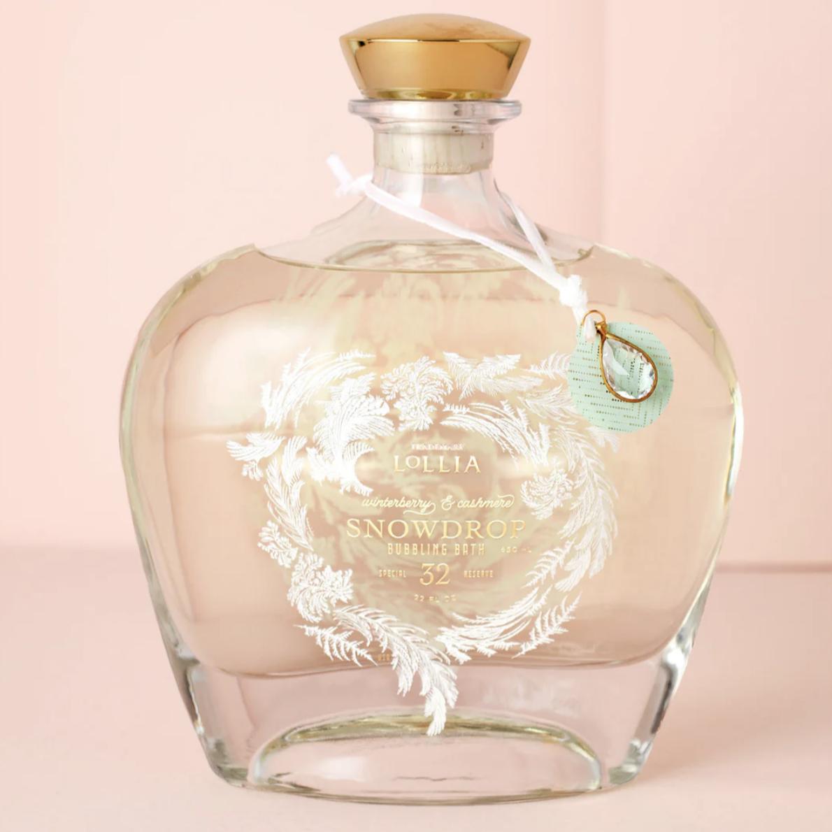 Lollia Snowdrop Winterberry & Cashmere Bubbling Bath 10RP-Scent-Margot Elena-Anna Bella Fine Lingerie, Reveal Your Most Gorgeous Self!