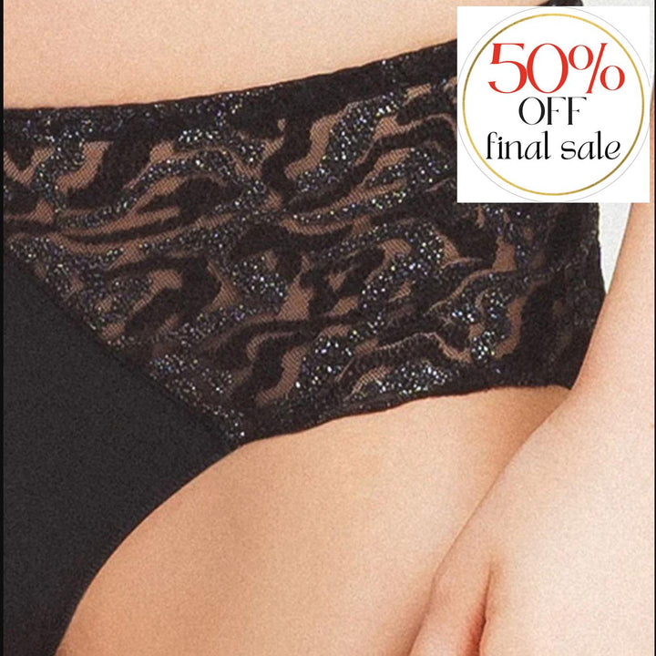 Louisa Bracq Electric Waves Shorty 494*40-Panties-Louisa Bracq-Noir-2XSmall-Anna Bella Fine Lingerie, Reveal Your Most Gorgeous Self!