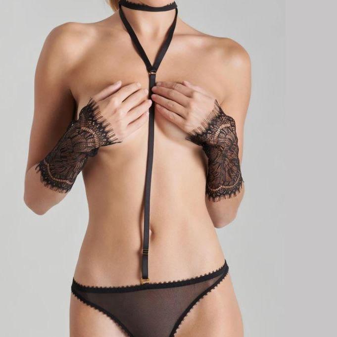 Maison Close Accroche Coeur Brazilian with Harness 608455-Panties-Maison Close-Black-Medium-Anna Bella Fine Lingerie, Reveal Your Most Gorgeous Self!