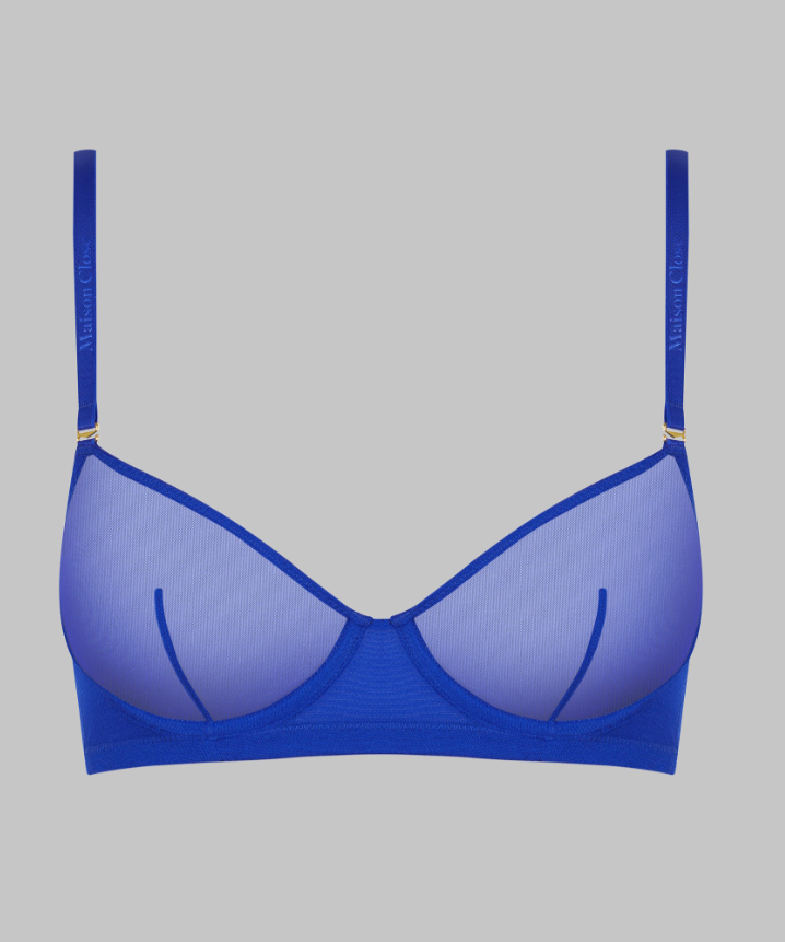 Maison Close Corps a Corps Wire Bra 561606 in Neon Blue-Bras-Maison Close-Neon Blue-32-C-Anna Bella Fine Lingerie, Reveal Your Most Gorgeous Self!