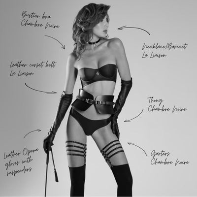 Maison Close L'Entreinte Leather Corset Belt 564196-Anna Bella Fine Lingerie-Black-XSmall/Small-