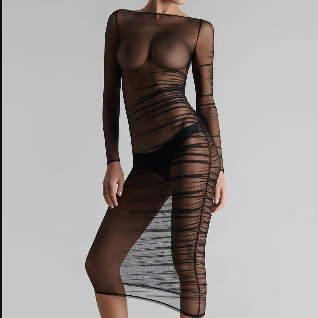 Maison Close Nuit Fauve Long Sleeve Dress 562062-Seduction-Maison Close-Black-Small-Anna Bella Fine Lingerie, Reveal Your Most Gorgeous Self!