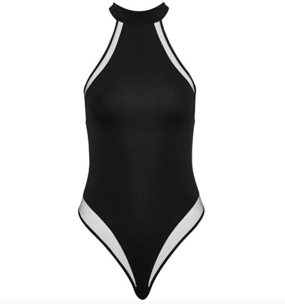 Maison Close Pure Tentation Halter Neck Thong Body in Black 563764-Bodysuit-Maison Close-Black-Small-Anna Bella Fine Lingerie, Reveal Your Most Gorgeous Self!