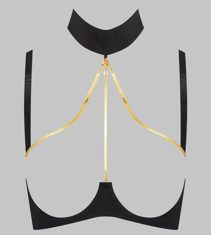 Maison Close Tapage Nocturne Open Bra with Jewelry 564683-Bras-Maison Close-Black-Small-Anna Bella Fine Lingerie, Reveal Your Most Gorgeous Self!
