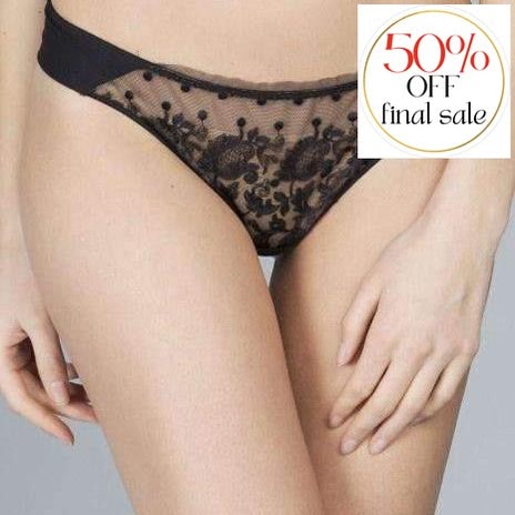 Maison Lejaby Baisers de Paris Tanga Brief 17362-Panties-Maison Lejaby-Black.-XSmall-Anna Bella Fine Lingerie, Reveal Your Most Gorgeous Self!