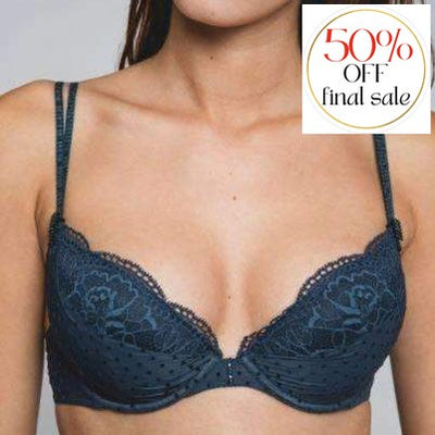 Maison Lejaby Crystal Push Up Bra 08735-Anna Bella Fine Lingerie-Bleu Velours-34-B