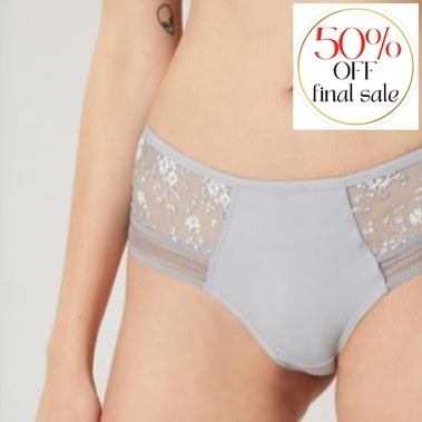 Maison Lejaby Fiorella Tanga Brief G51962-Panties-Maison Lejaby-Pearl Grey-Small-Anna Bella Fine Lingerie, Reveal Your Most Gorgeous Self!