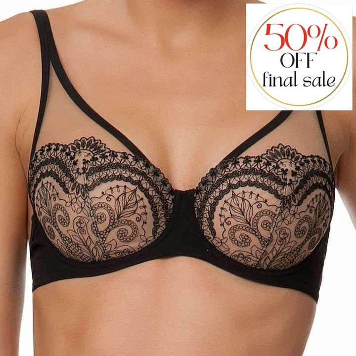 Maison Lejaby Tatoo Full Cup Bra 18033-Bras-Maison Lejaby-Black-32-C-Anna Bella Fine Lingerie, Reveal Your Most Gorgeous Self!