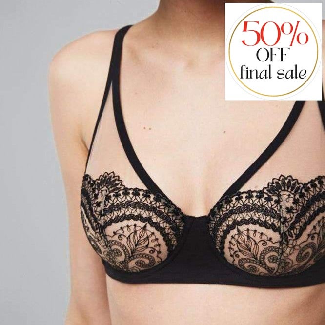 Maison Lejaby Tatoo Full Cup Bra 18033-Bras-Maison Lejaby-Black-32-C-Anna Bella Fine Lingerie, Reveal Your Most Gorgeous Self!