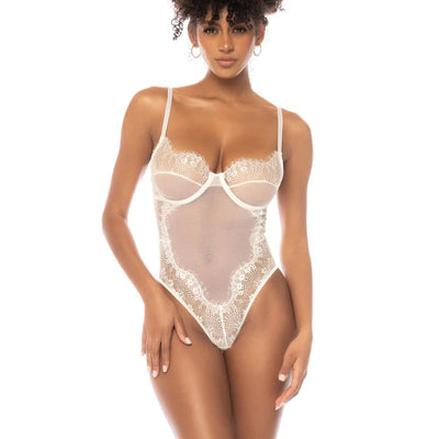 Mapale Kimora Bodysuit 8835 in Ivory-Bodysuit-Mapale'-Ivory-Small-Anna Bella Fine Lingerie, Reveal Your Most Gorgeous Self!