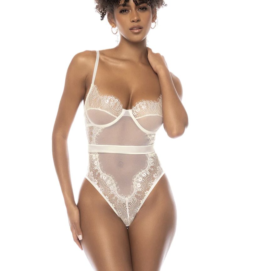 Mapale Kimora Bodysuit 8835 in Ivory-Bodysuit-Mapale'-Ivory-Small-Anna Bella Fine Lingerie, Reveal Your Most Gorgeous Self!